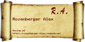 Rozenberger Alex névjegykártya
